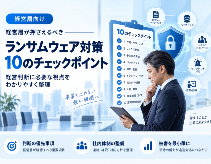 経営者が最初に確認すべきランサムウェア対策10項目